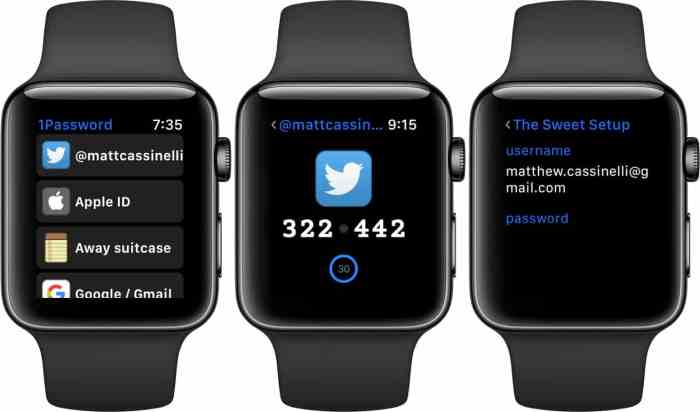 1password native apple watch app