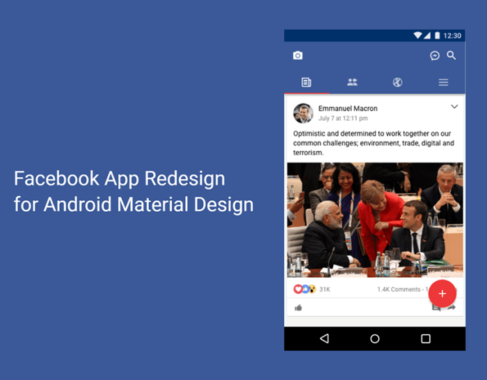 Facebook testing android app update inspired by material design