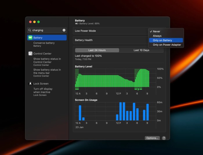 Macbook pro battery life improve