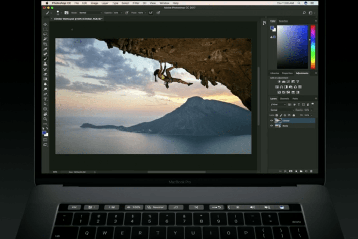 Photoshop touch bar support new macbook pro