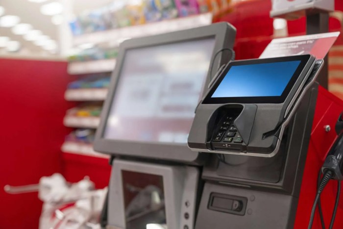 Panasonic self checkout scan and bag items